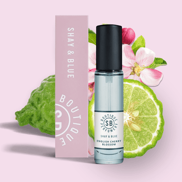 English Cherry Blossom Fragrance 10ml | Airy blossom with black cherries, fig and bergamot for a sparkling citrus lift. | Clean All Gender Fragrance | Shay & Blue