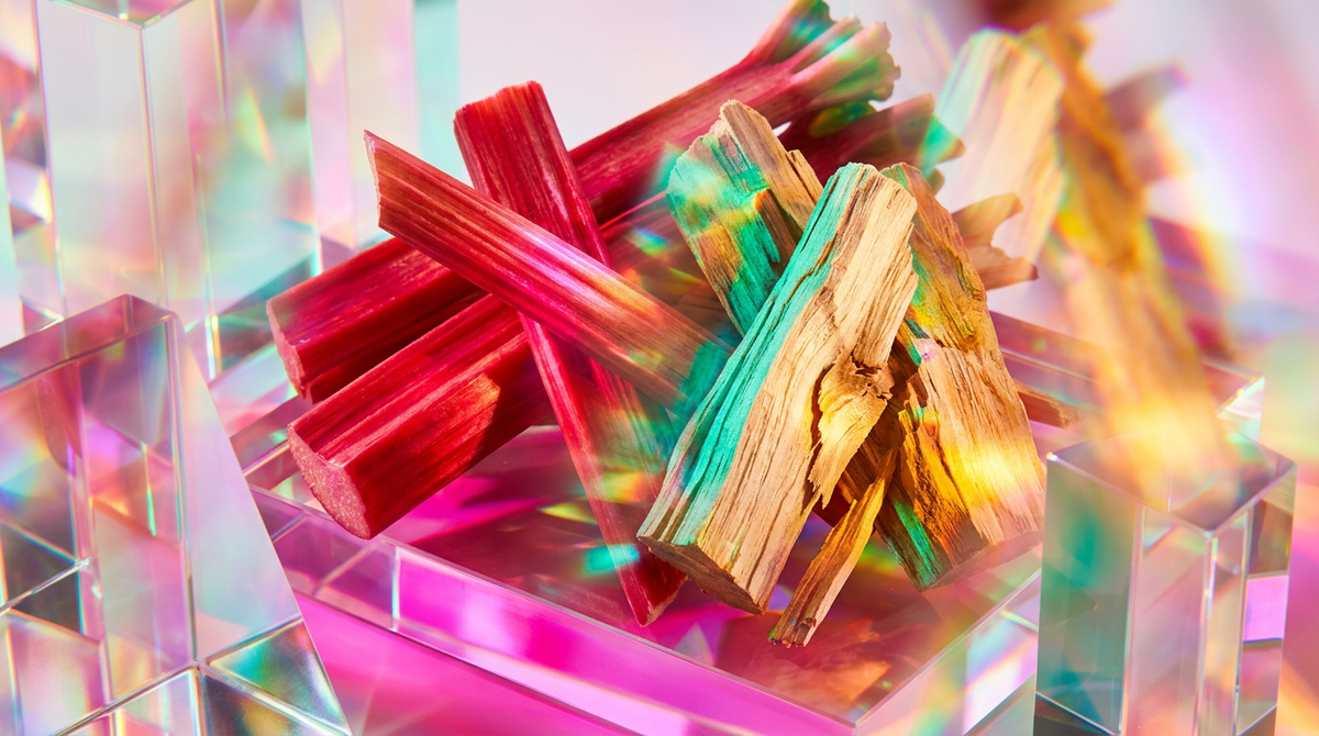 What are the Notes in Rhubarb Sandalwood Sample?