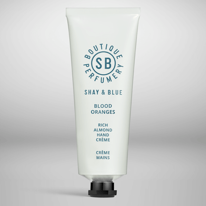 Blood Oranges Rich Almond Hand Creme 40ml | Zesty blood oranges with rich and sensual blend of  woods and smoky leather. | Clean All Gender Fragrance | Shay & Blue