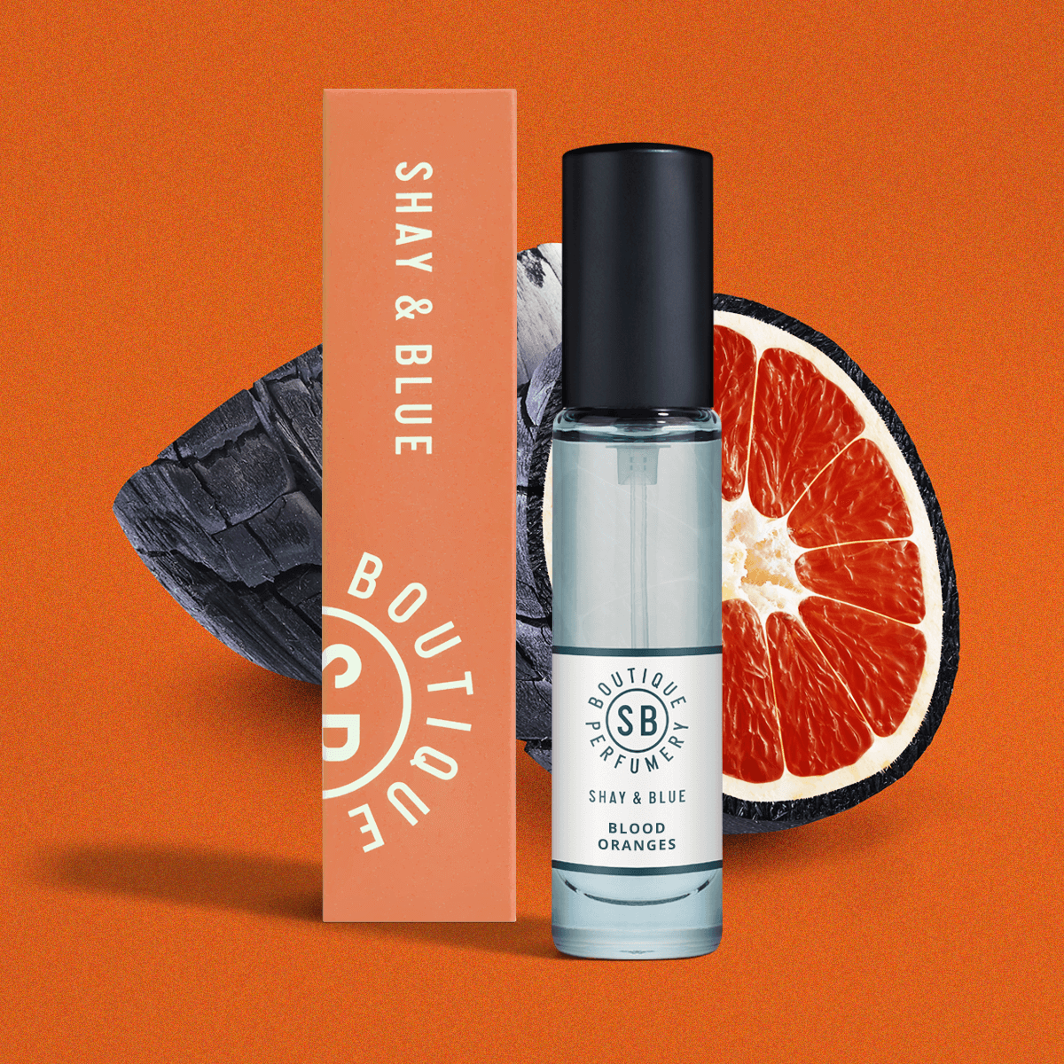 Blood Oranges Fragrance 10ml | Zesty blood oranges with rich and sensual blend of woods and smoky leather. | Clean All Gender Fragrance | Shay & Blue
