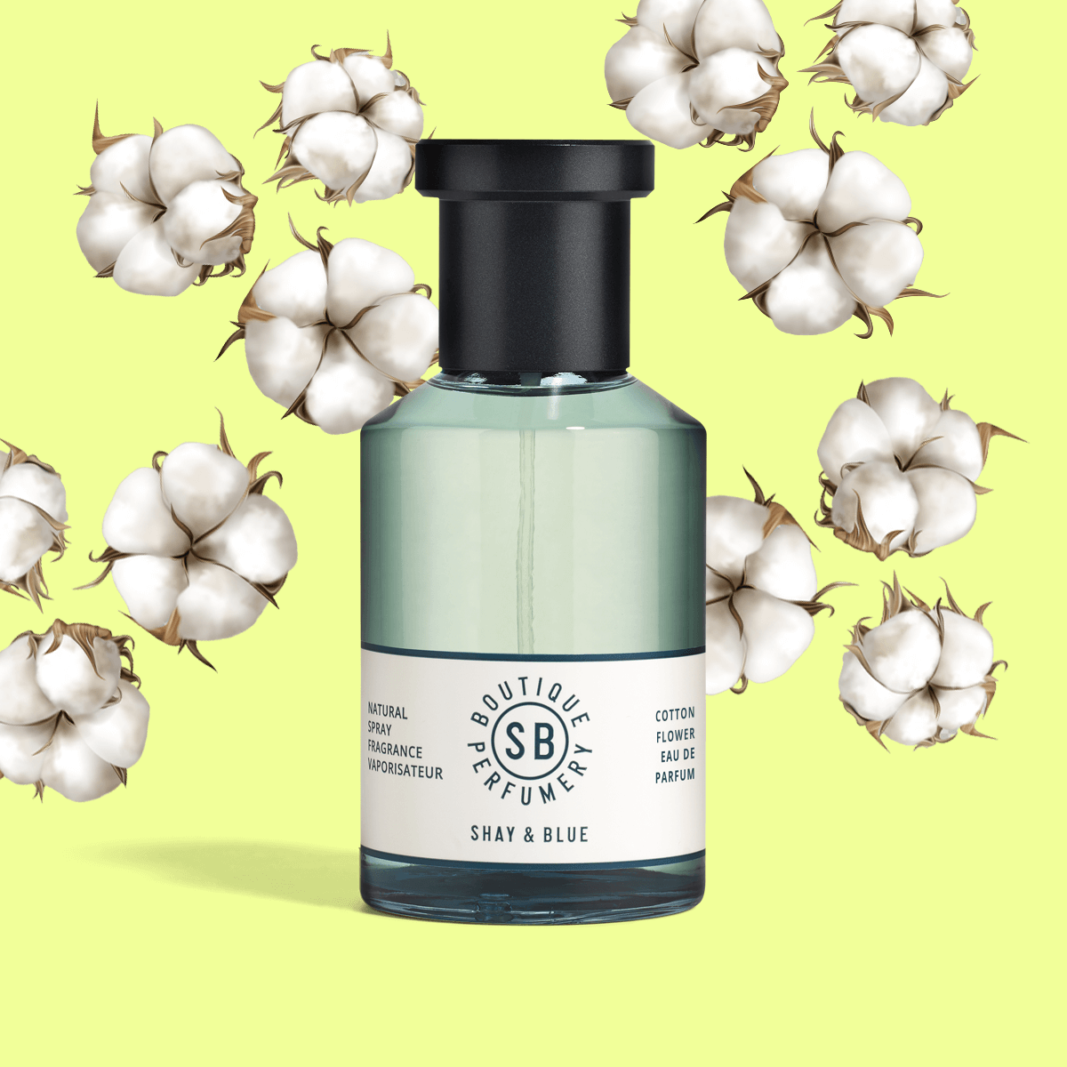 Cotton Flower Limited Edition Fragrance 100ml | Cotton Flower gives free spirited freshness and escapism. Confident Iris breaks from conformity and is soothed with soft Cashmere Woods. | Clean All Gender Fragrance | Shay & Blue
