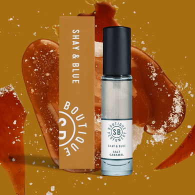 Salt Caramel Fragrance 10ml | Glossy caramel, tonka bean and soft sandalwood meld into deliciously frothy sea salt. | Clean All Gender Fragrance | Shay & Blue